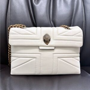 Kurt Geiger London Kensington Quilted Leather Medium Shoulder Bag in White color